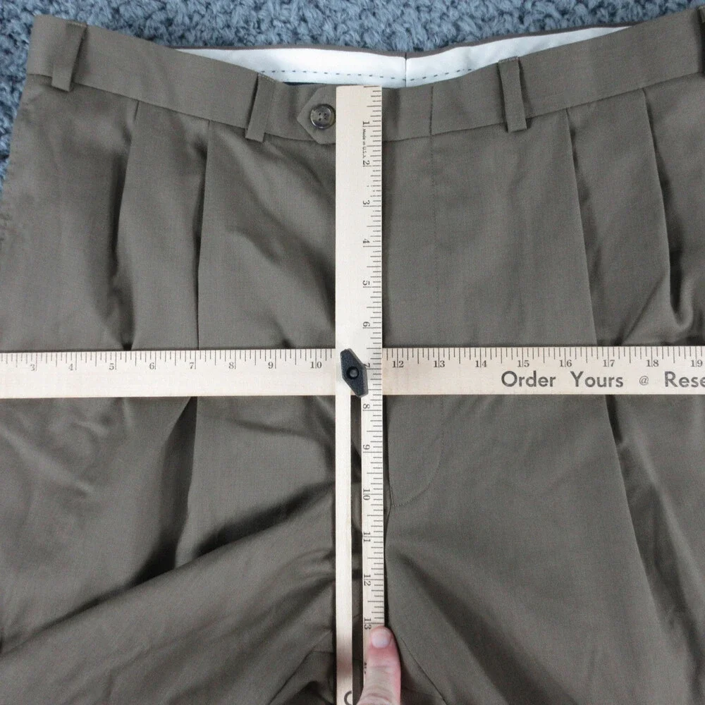 Lauren Ralph Lauren Pants Mens 38x32 Brown Green Blend Wool Dress Pant 36x28.5